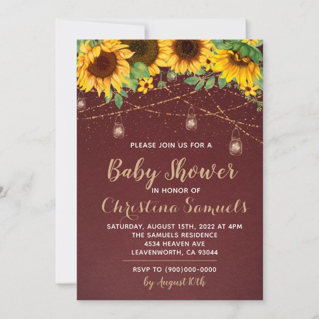 String Light Baby Shower Invitation (Front)