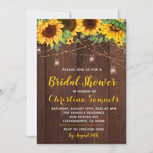 String Light Bridal Shower Invitation (Front)