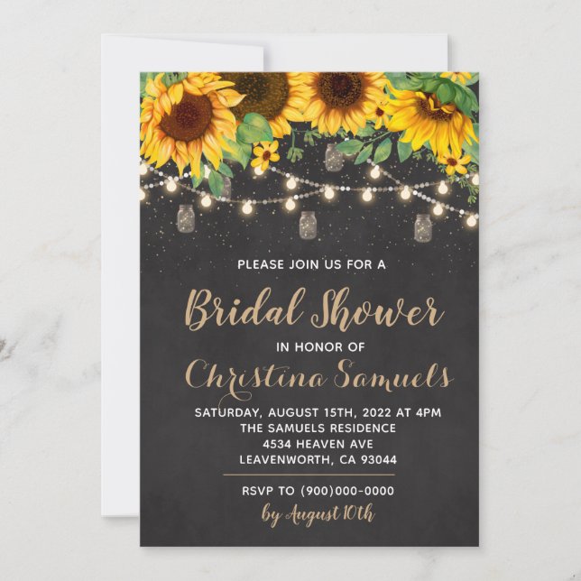 String Light Bridal Shower Invitation (Front)