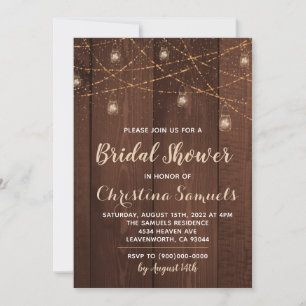 String Light Bridal Shower Invitation