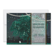 String Light Mason Jar Firefly Wedding Invitations