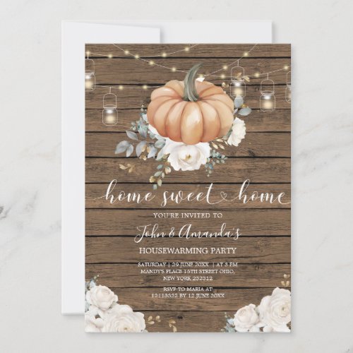 String Light Wood Sweet Home Housewarming Party Invitation