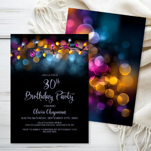 String Lights 30th Birthday Party Invitation
