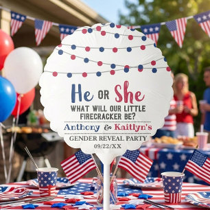 String Lights 4th Of July Gender Reveal Party Balloon