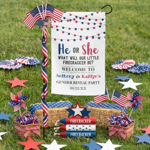 String Lights 4th Of July Gender Reveal Party Garden Flag
