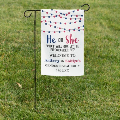 String Lights 4th Of July Gender Reveal Party Garden Flag