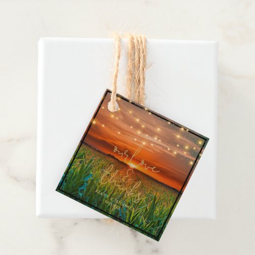 String Lights and Sunset Love and Thanks ID525 Favor Tags