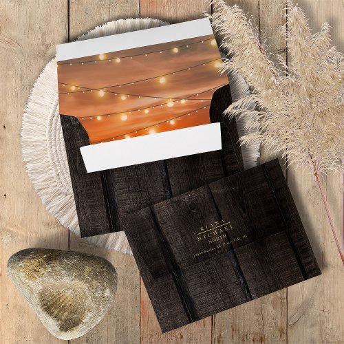 String Lights and Sunset Wedding ID525 Envelope