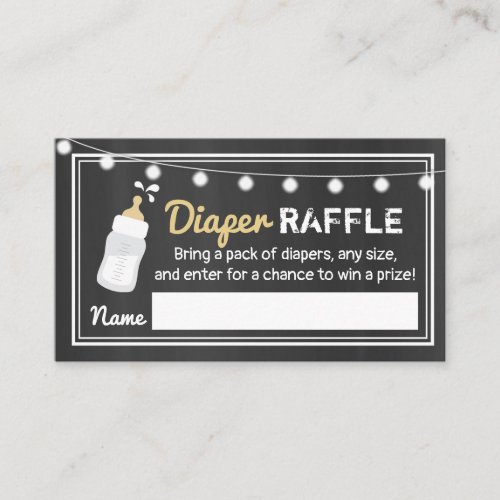 String Lights Baby is Brewing Shower Diaper Raffle Enclosure Card