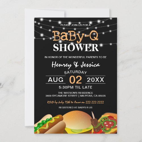 String Lights BaBy_Q  Baby Shower Invitation
