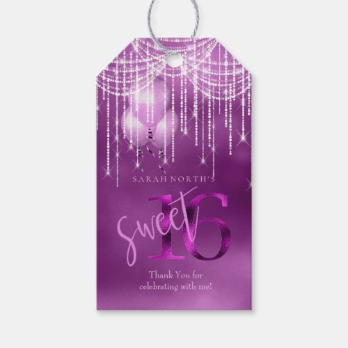 String Lights  Balloons Sweet 16 Orchid ID473 Gift Tags