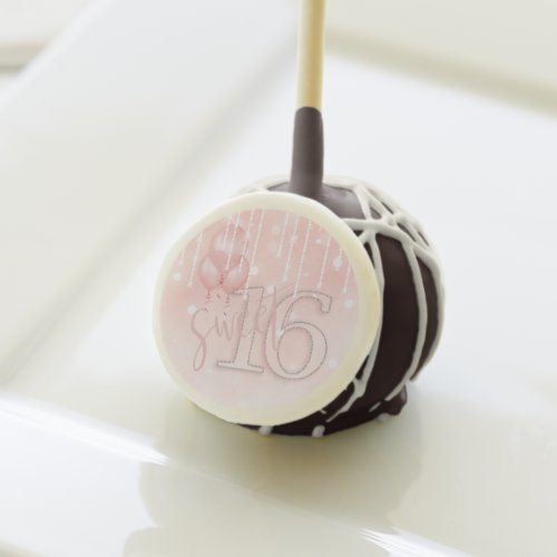 String Lights  Balloons Sweet 16 Rose Gold ID473 Cake Pops