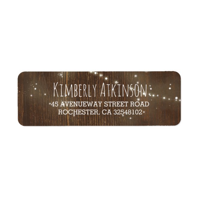 String Lights Barn Wood Rustic Label (Front)