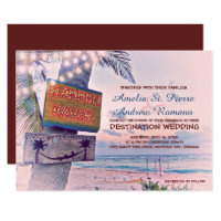 String Lights Beach Destination Wedding Invitation