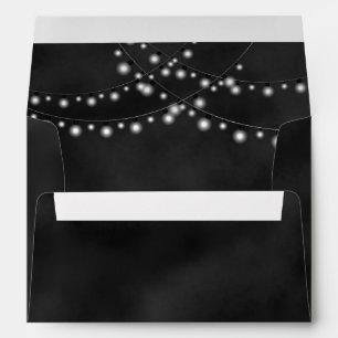String Lights Black Chalkboard Custom Envelopes