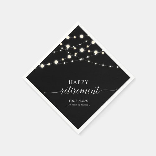 String Lights | Black & White Retirement Party
