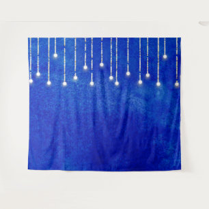 String Lights Blue Christmas Photo Booth Backdrop