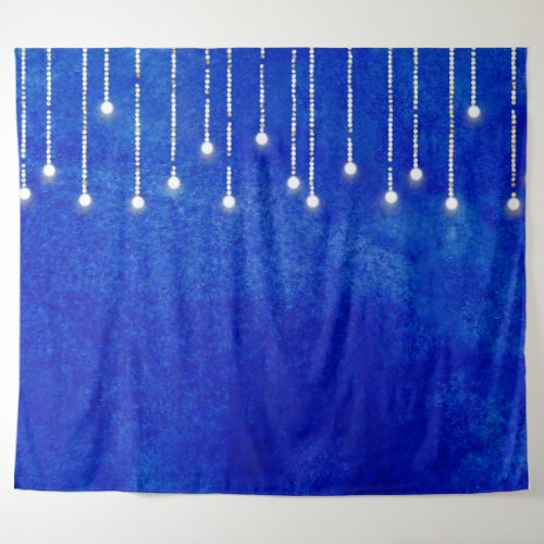 String Lights Blue Christmas Photo Booth Backdrop