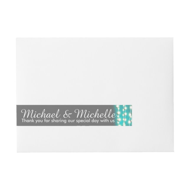 String lights blue glow wrap around address label (Front)
