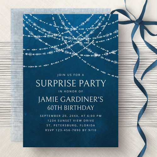 String Lights Blue Surprise Birthday