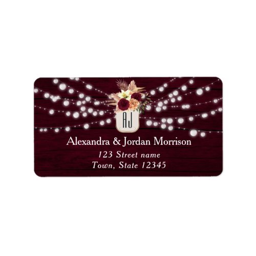 String Lights Burgundy Label