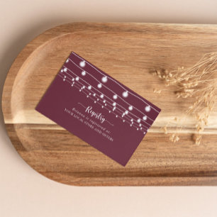String Lights Burgundy Wedding Gift Registry Enclosure Card