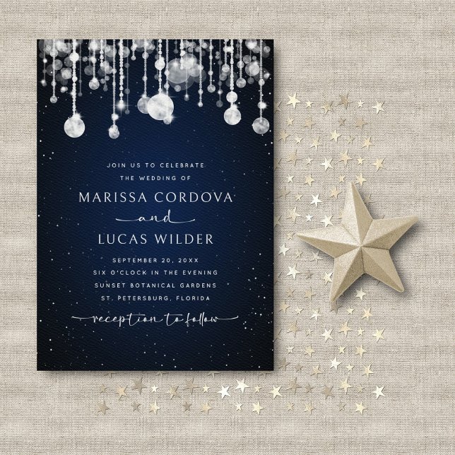 String Lights Celestial Wedding Invitation (Creator Uploaded)