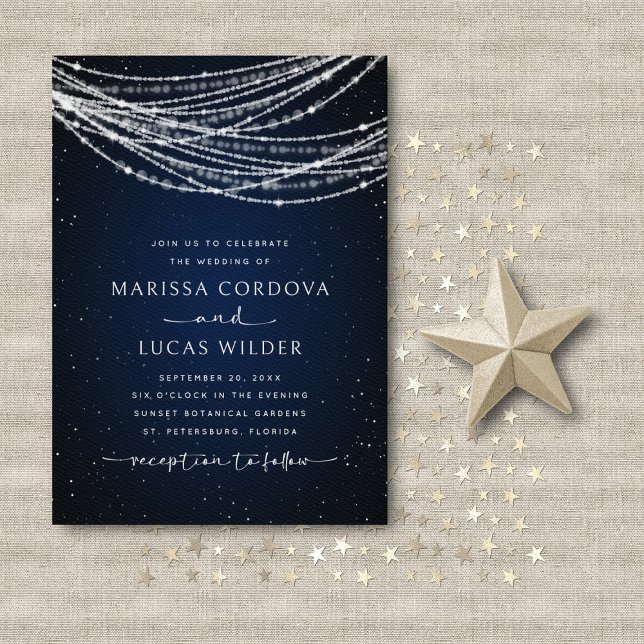String Lights Celestial Wedding Invitation (Creator Uploaded)
