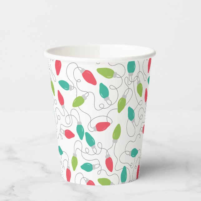 String Lights Christmas Paper Cups (Left)