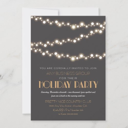 String Lights Corporate Holiday Party Invitations