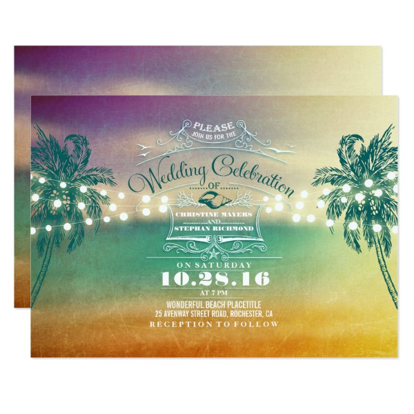 161182180001234821 String lights cute beach wedding invitations