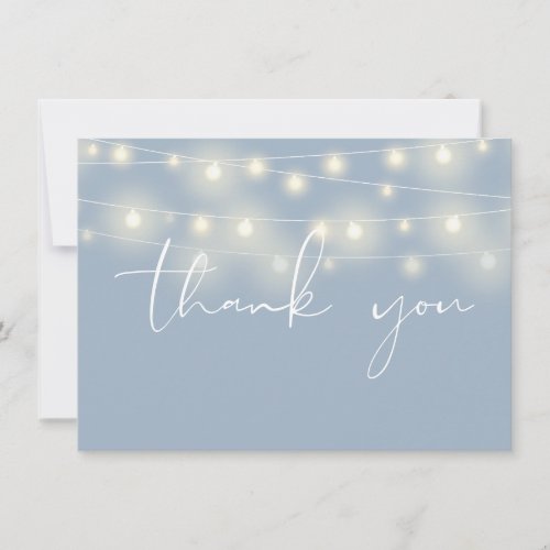 String Lights Dusty Blue Script Calligraphy