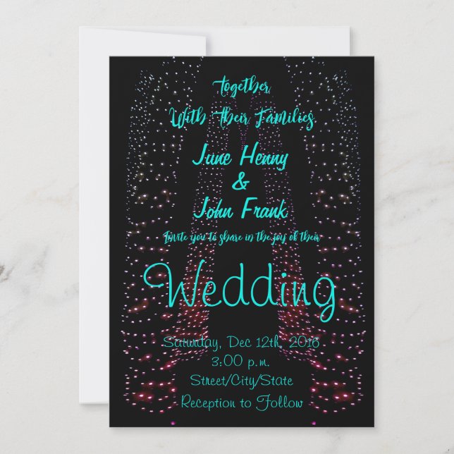 String Lights, Fairy Lights Wedding Invitation (Front)