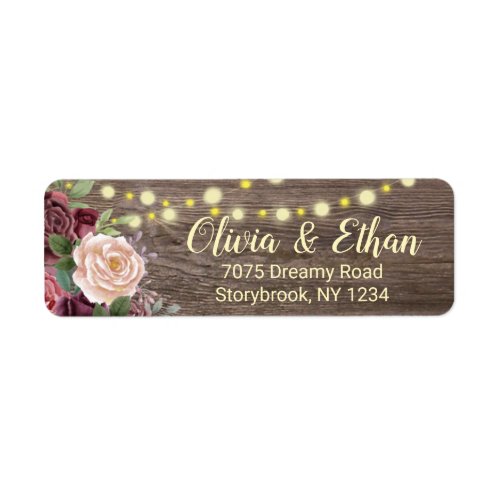 String Lights Floral Label