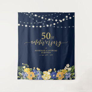 String Lights & Flowers 50th Wedding Anniversary T Tapestry