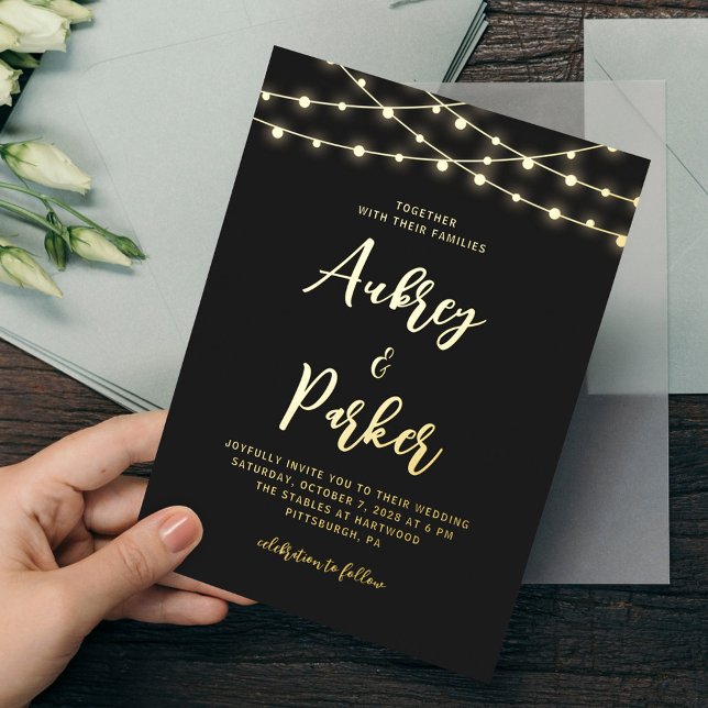 String Lights FOIL Custom Color Wedding Invitation (Creator Uploaded)
