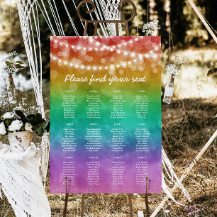 String Lights Gay Wedding Seating Chart 12 Tables Foam Board