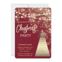 string lights  gold  corporate Christmas party  Invitation