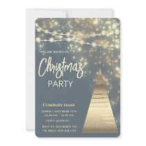 string lights  gold  corporate Christmas party  Invitation