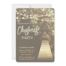 string lights  gold  corporate Christmas party  Invitation