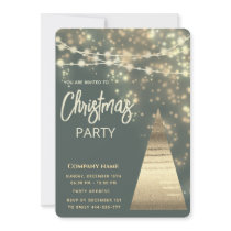string lights  gold  corporate Christmas party  Invitation
