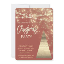 string lights  gold  corporate Christmas party  Invitation