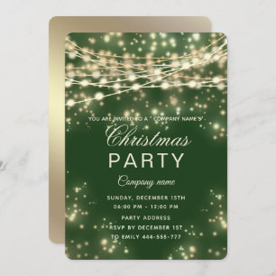 string lights gold corporate Christmas party Invitation
