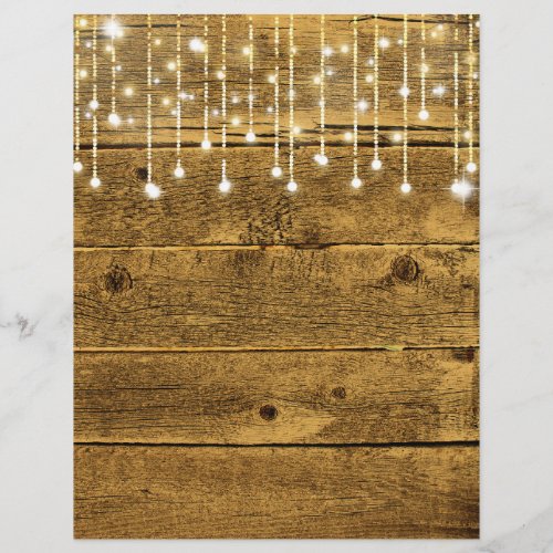 String Lights  Golden Wood Fall Scrapbook Paper