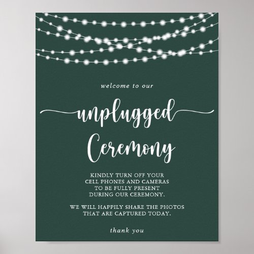 String Lights Green Unplugged Ceremony  Poster