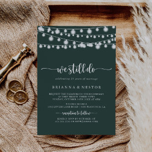 String Lights Green We Still Do Vow Renewal   Invitation