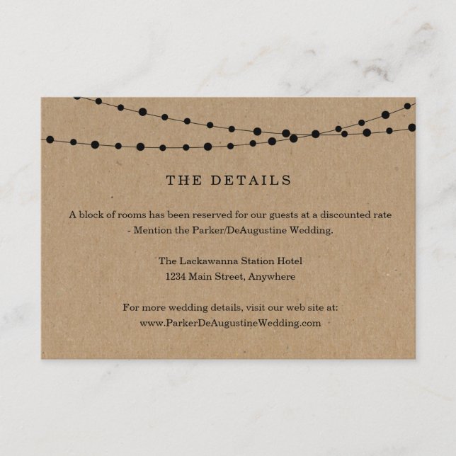 String Lights Information Details Enclosure Card (Front)