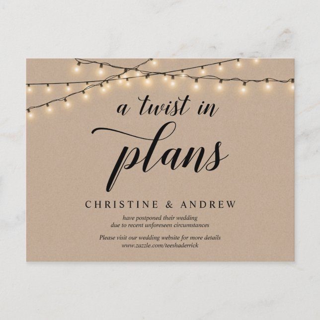 String Lights, Kraft, A twist in Plans, postponed Postcard (Front)