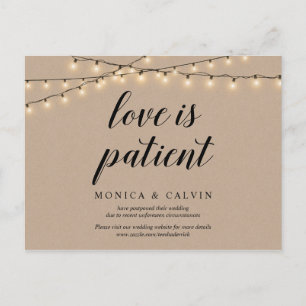 String Lights, Kraft, Love is patient, postponed Postcard