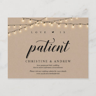 String Lights, Kraft, Love is patient, postponed Postcard